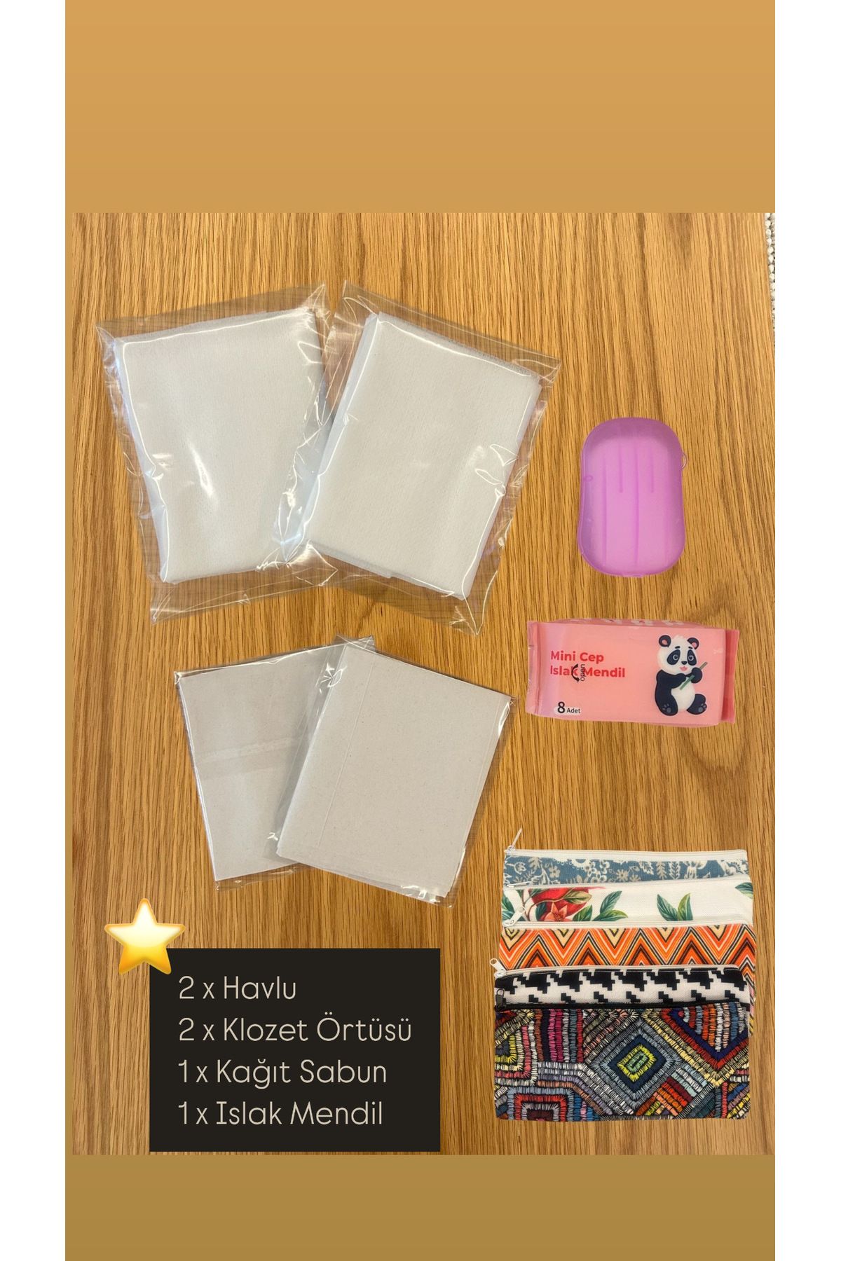 Poros Store Taşınabilir Mini Hijyen ve Seyahat Seti, Pembe