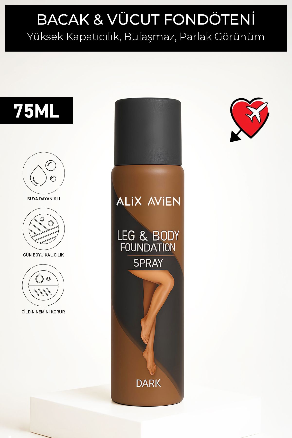 کرم پودر بنیاد پا آرایش بدن تیره اثر تانزینگ SPREY اسپری پایه و 75 میل Alix Avien