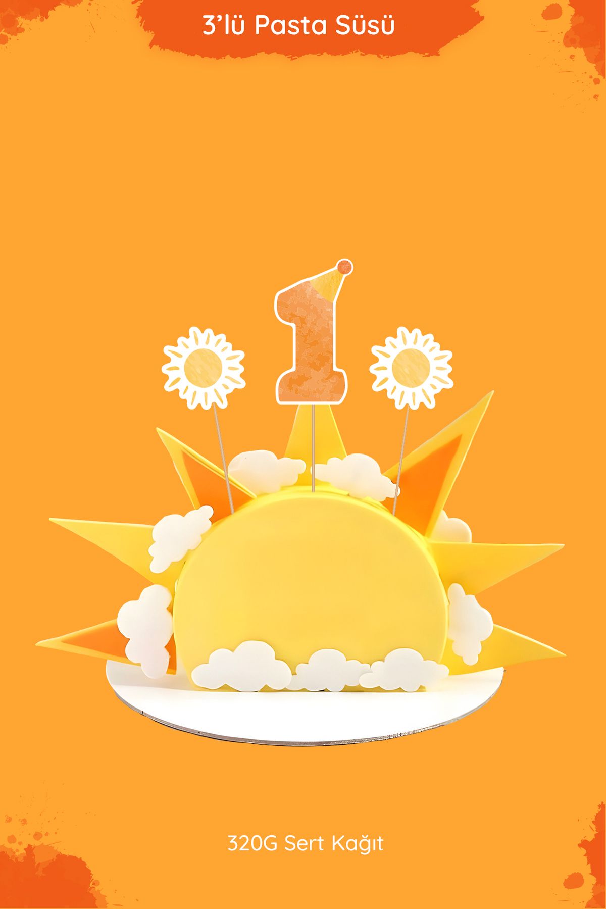 Hey Parti-1 Year Birthday Party Set - Sun Themed and Minimal Tiny 4