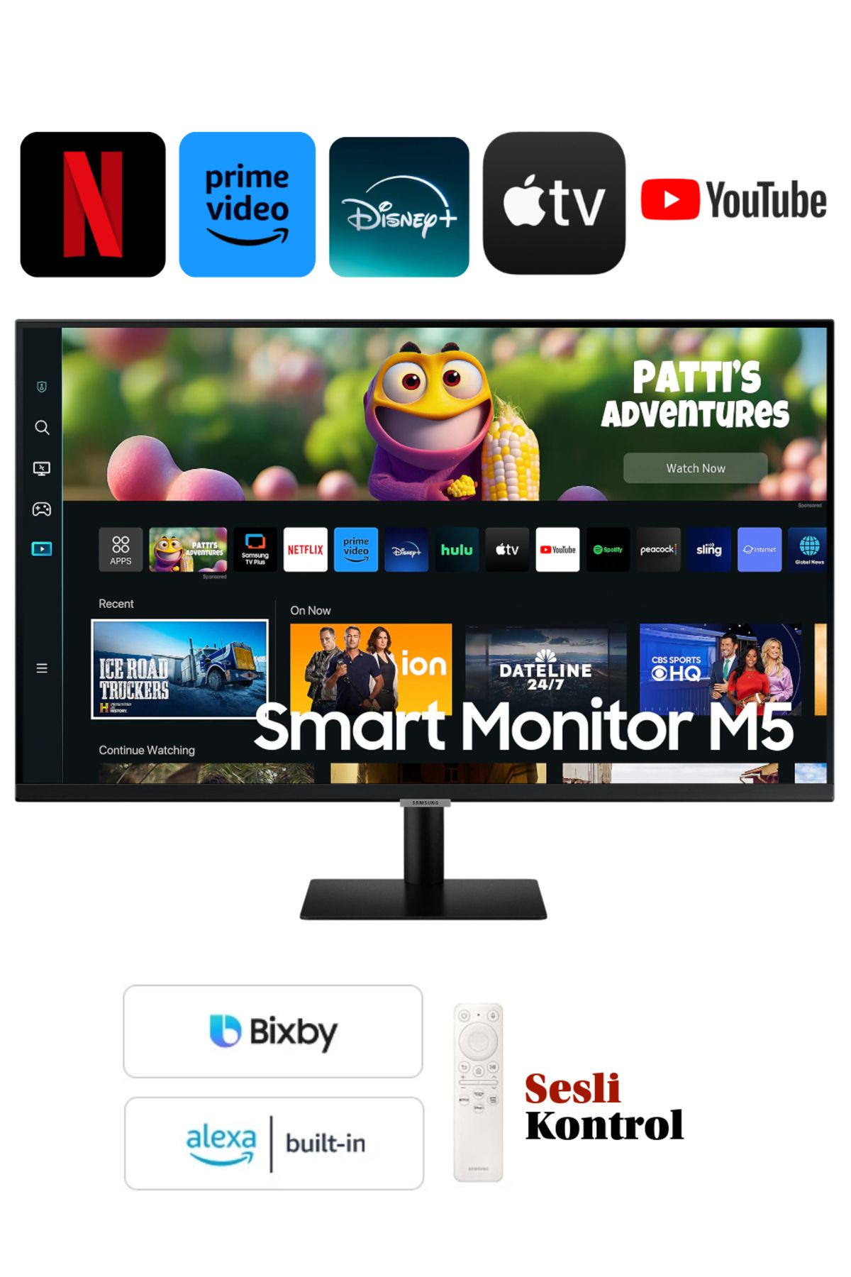 Samsung Akıllı Smart Uygulama 27" 70 Ekran Wi-fi Bağlantı 4ms 60hz 1920 X 1080 Full Hd Monitör Tv-tizen Os