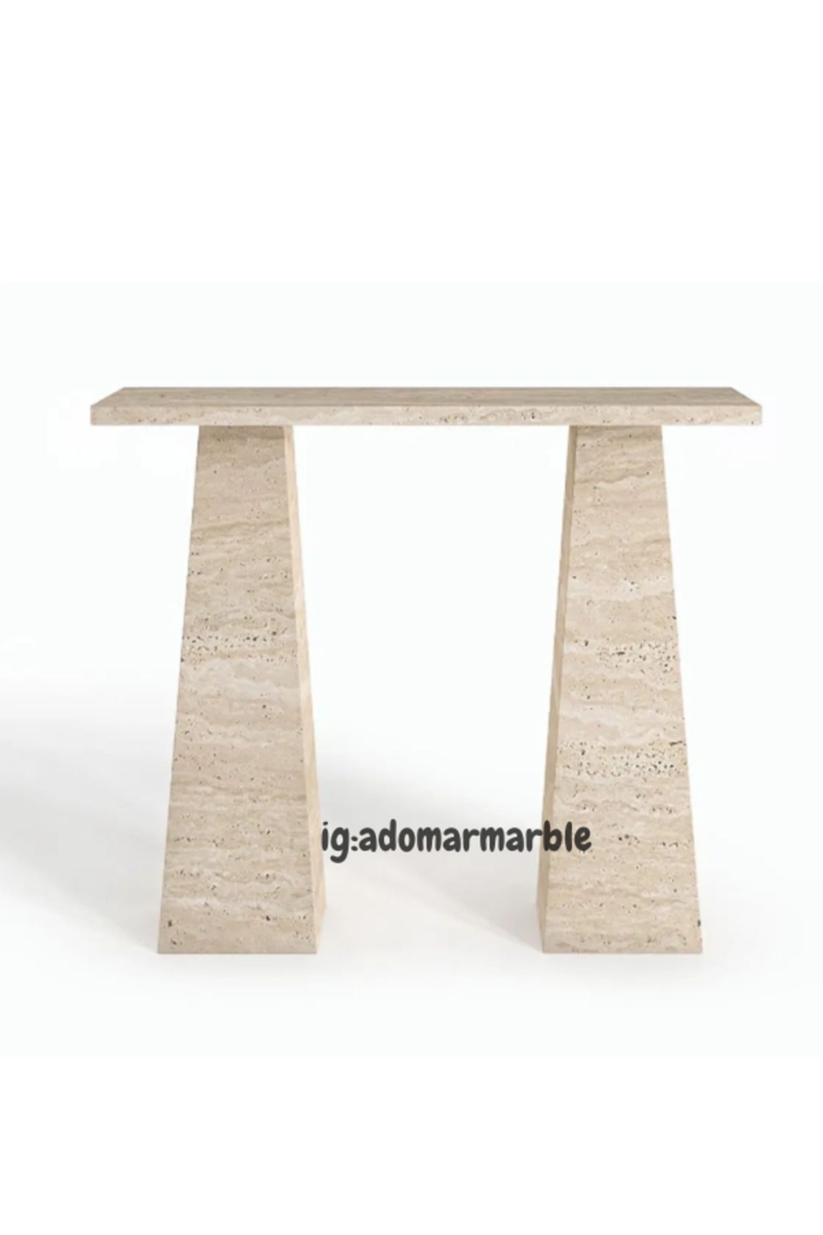 adomarmarblehandmadeandluxury ADOMAR Traverten Dresuar, Mermer Dresuar, Antre Dresuar, %100 Doğal Taş, Konsol Masası, Özel Ölçü
