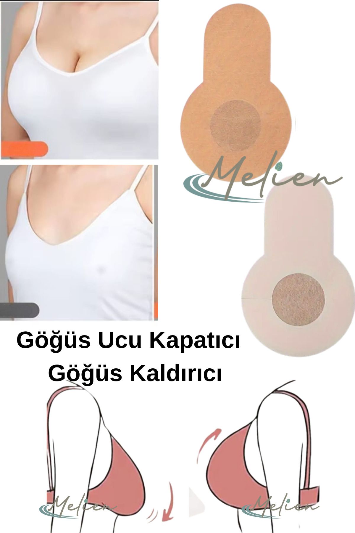 6 Adet Pushup Göğüs Meme Ucu Kapatıcı Dikleştirici Kaldırıcı Kaldırma Pedi Bez Bandı Sütyensiz