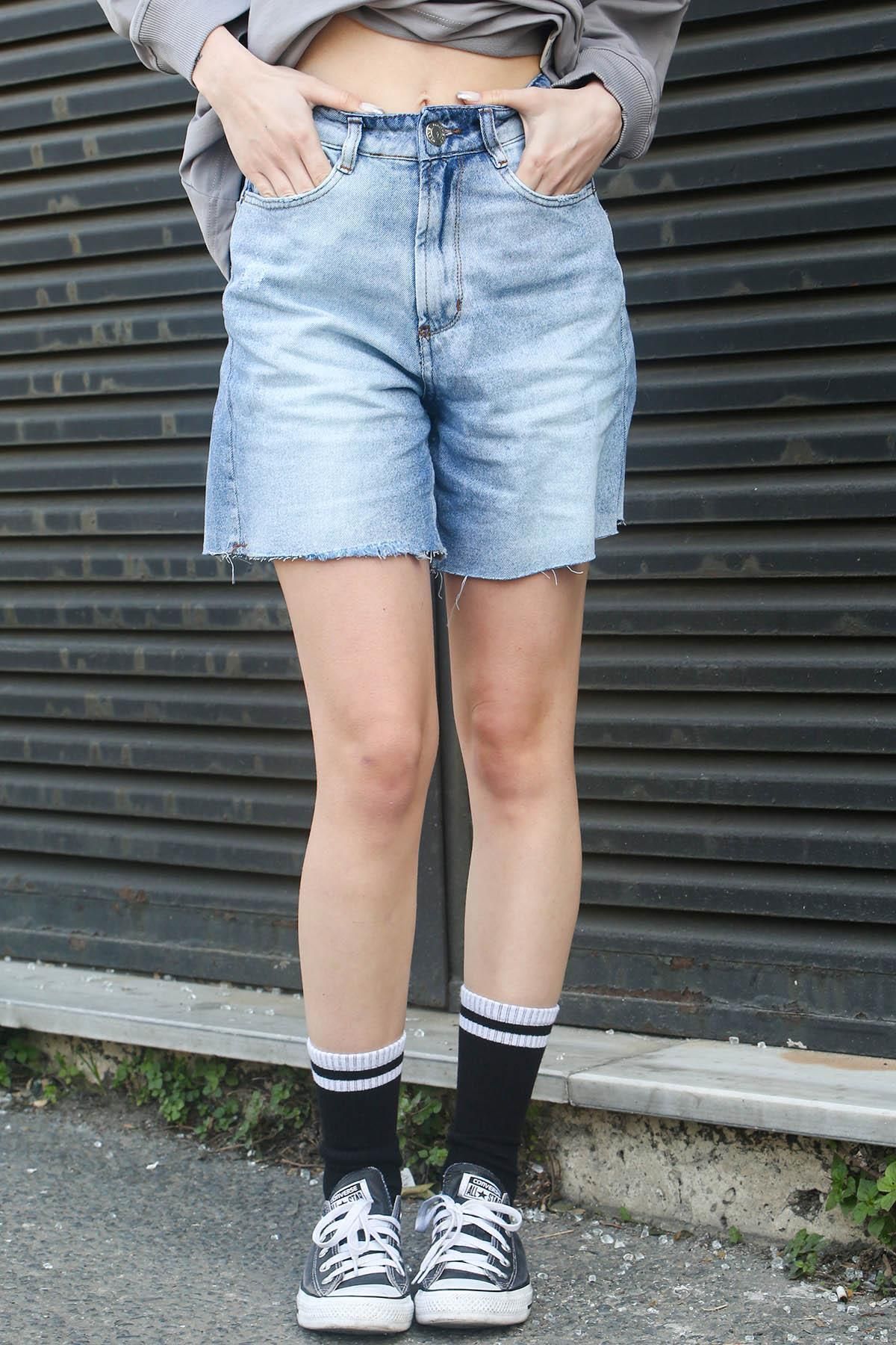 Madmext-Сині джинси з високою талією Regular Fit Basic Sort Mg1520 4