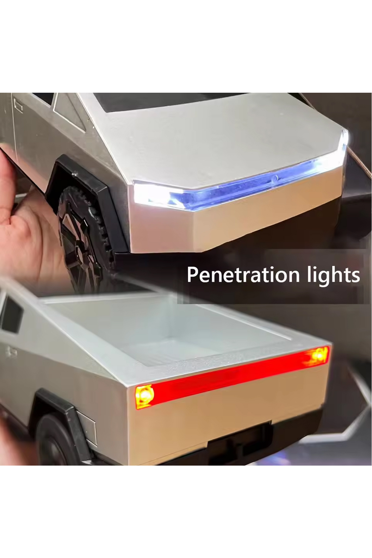 Choice-WHITE For Tesla Cybertruck Remote Control Toy Trucks Rechargeable Battery RC Mini Vehicles Toy Chris 6