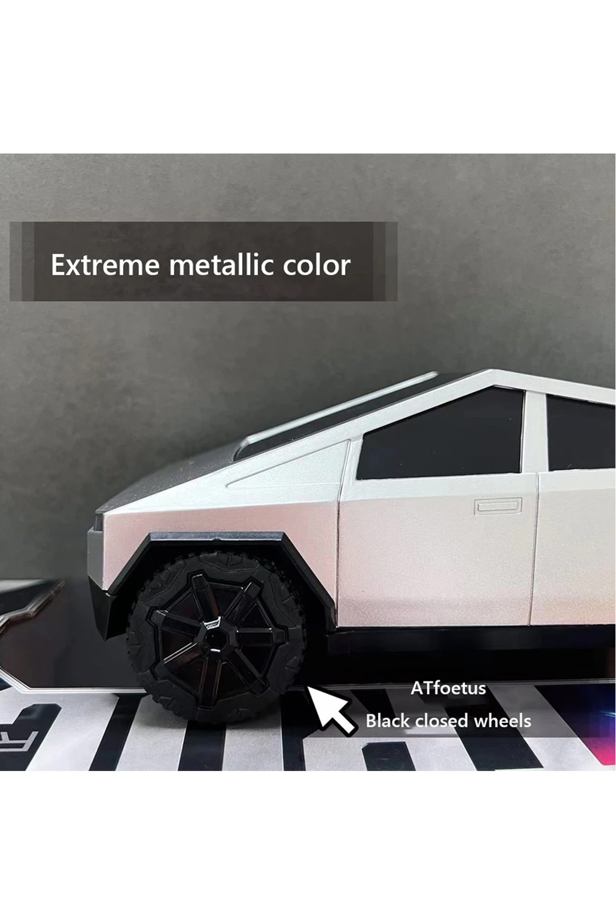 Choice-WHITE For Tesla Cybertruck Remote Control Toy Trucks Rechargeable Battery RC Mini Vehicles Toy Chris 5