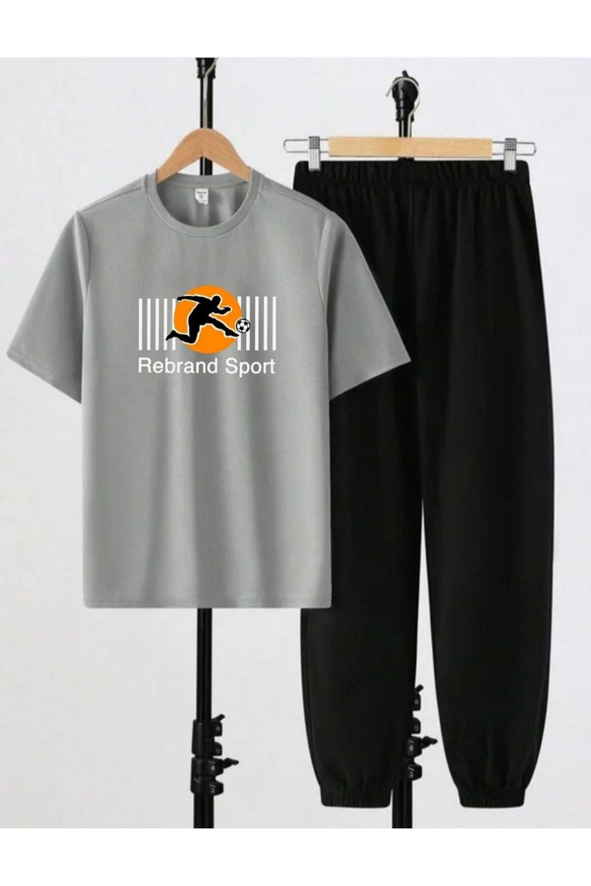 REBRAND Oversize T-shirt Uzun Pantolonlu Takımı Spor - Baskılı
