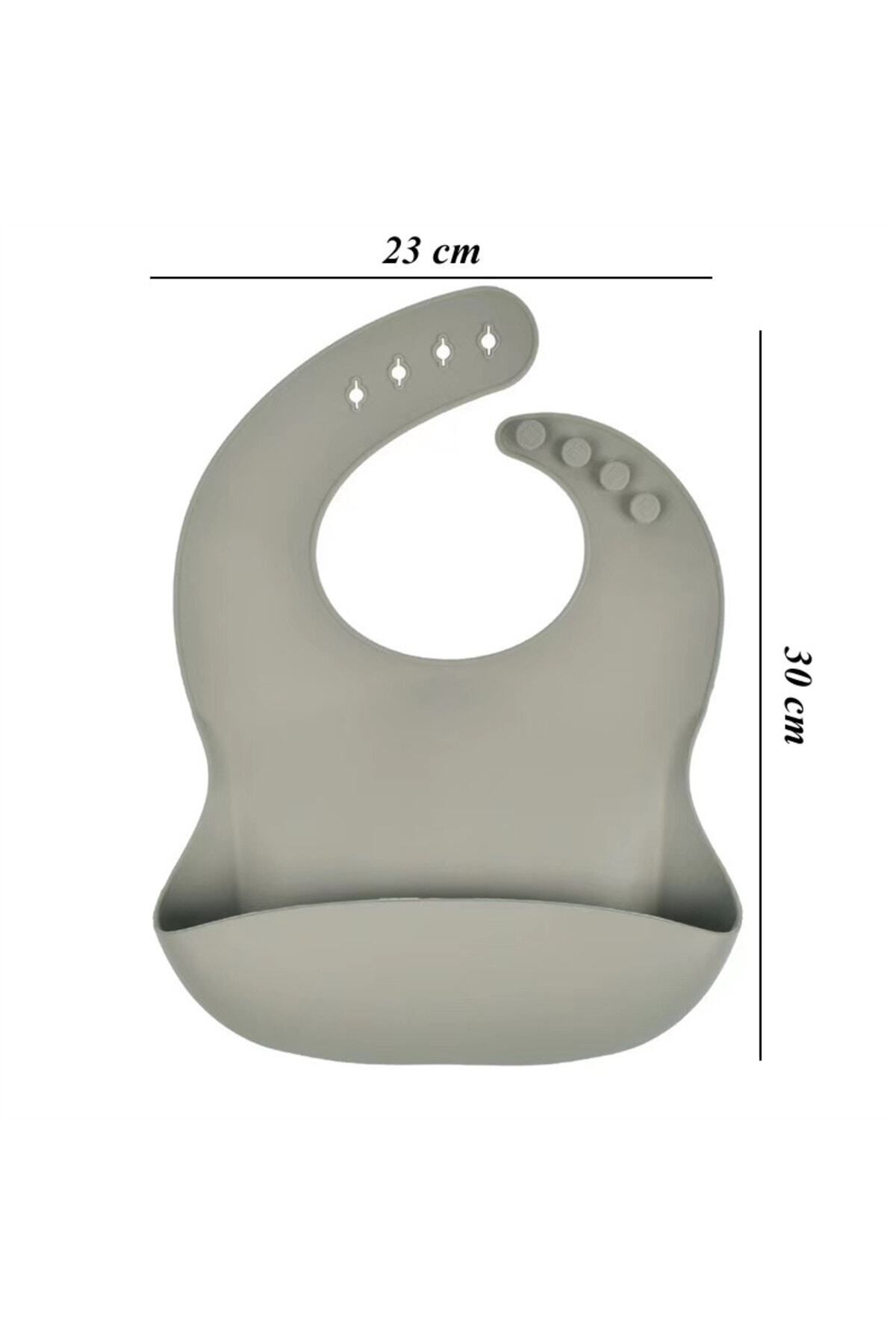 jojobebek Silikon Beslenme Seti Silikon Vakumlu Kapaklı Mama Kasesi , Silikon Önlük, Çatal Ve Kaşık / Gri fotoğrafı 5 (önizleme)