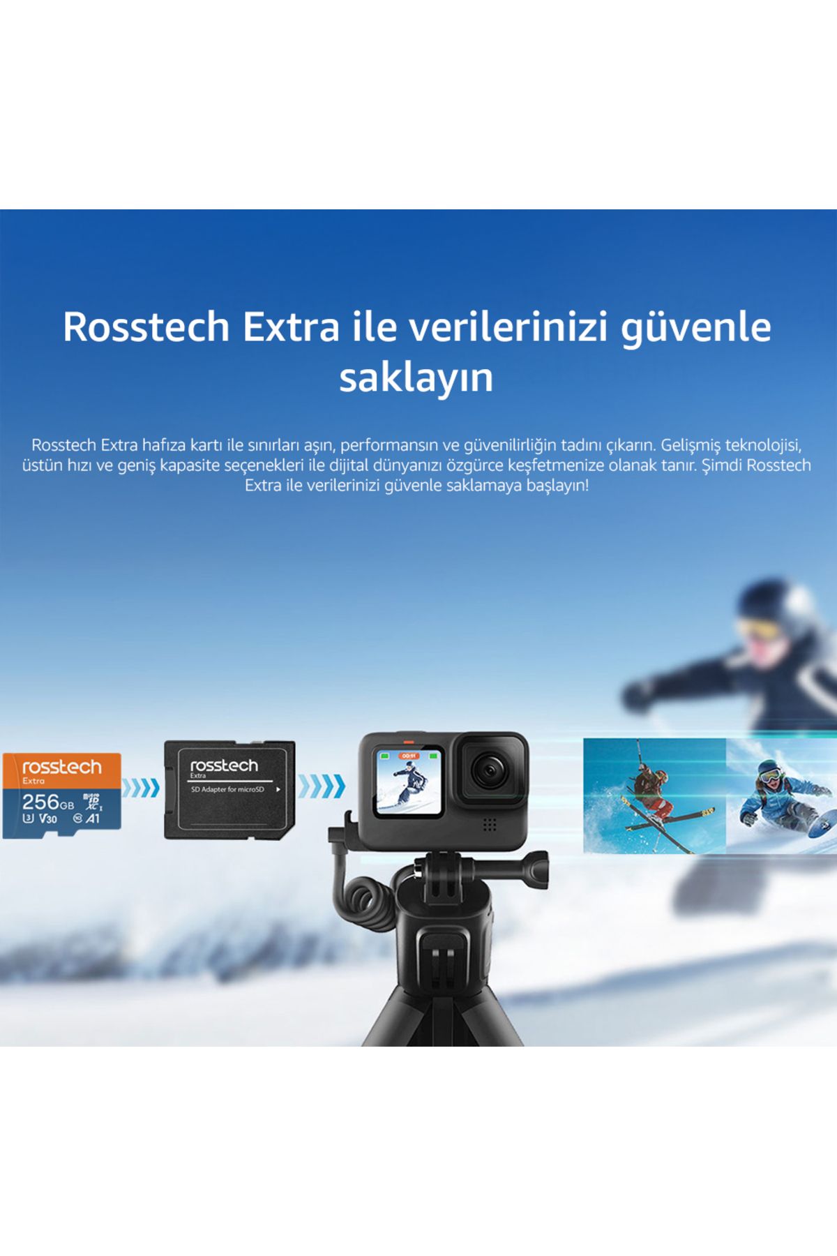 ROSSTECH-Extra 256Gb Micro Sdxc V30 Uhs-3 C10 100Mb/S Memory Card with Adapter 6