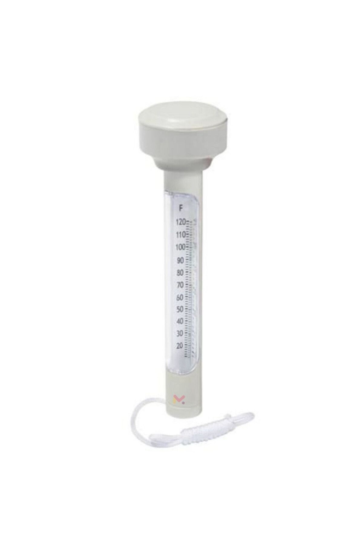 Evelise-Termometru plutitor cu șnur pentru măsurarea temperaturii apei în piscine, 19 x 5 cm, alb 2