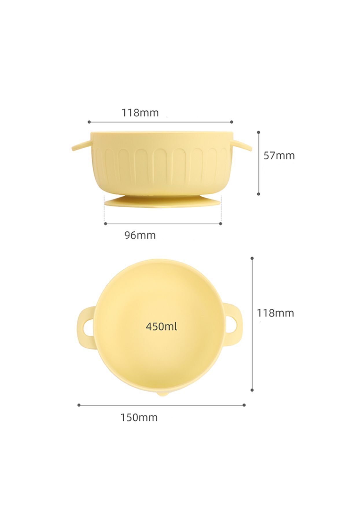 jojobebek Silikon Beslenme Seti Silikon Vakumlu Kapaklı Mama Kasesi , Silikon Önlük, Çatal Ve Kaşık / Gri fotoğrafı 4 (önizleme)