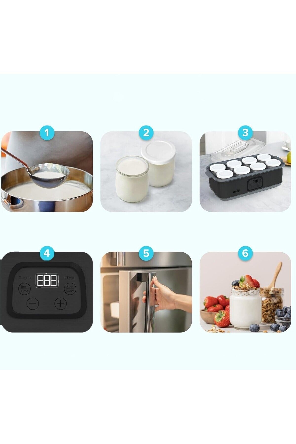 Mioji-Mio Ym8 Probiotic Yogurt & Kefir Yogurt Making Machine with Temperature and Time Adjustment 4