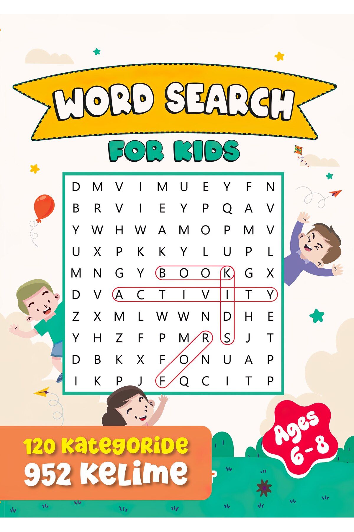 Jüpiter Çocuk Yayınları Çocuklar İçin İngilizce Kelime Bulmaca – Word Search Kitabı | 6-8 Yaş | 120 Sayfa | Eğitici Kitap