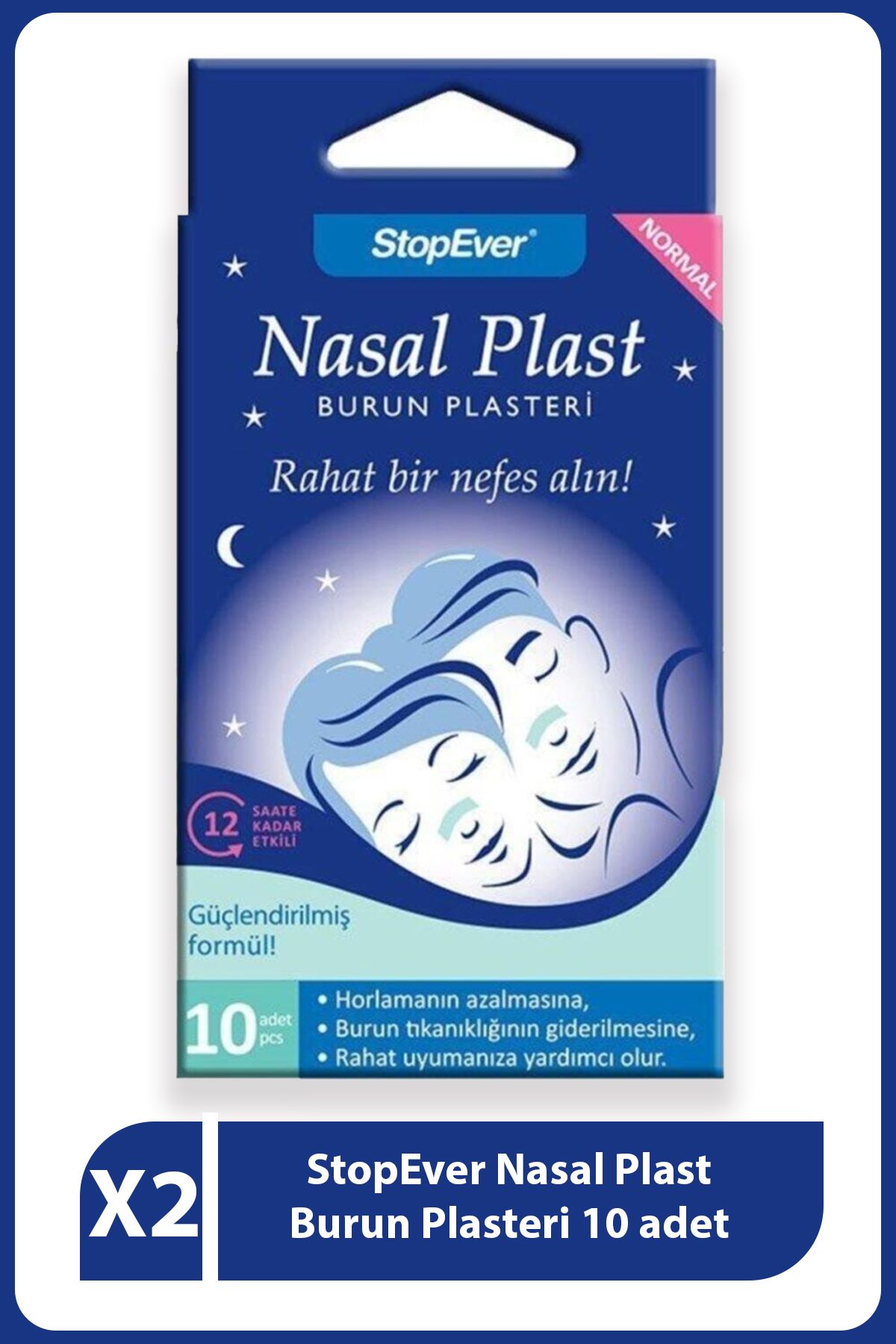 StopEver Nasal Plast Burun Bandı Büyük Boy X2