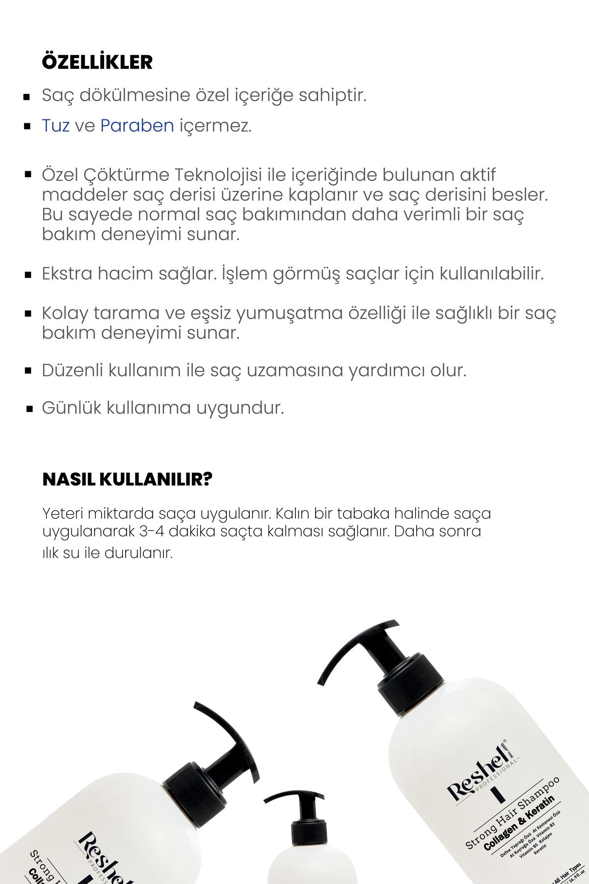 Saç Dökülmesi Bakım Şampuanı At Kuyruğu Özlü Tuzsuz Kolajen Ve Keratin Katkılı 500 ml - 5