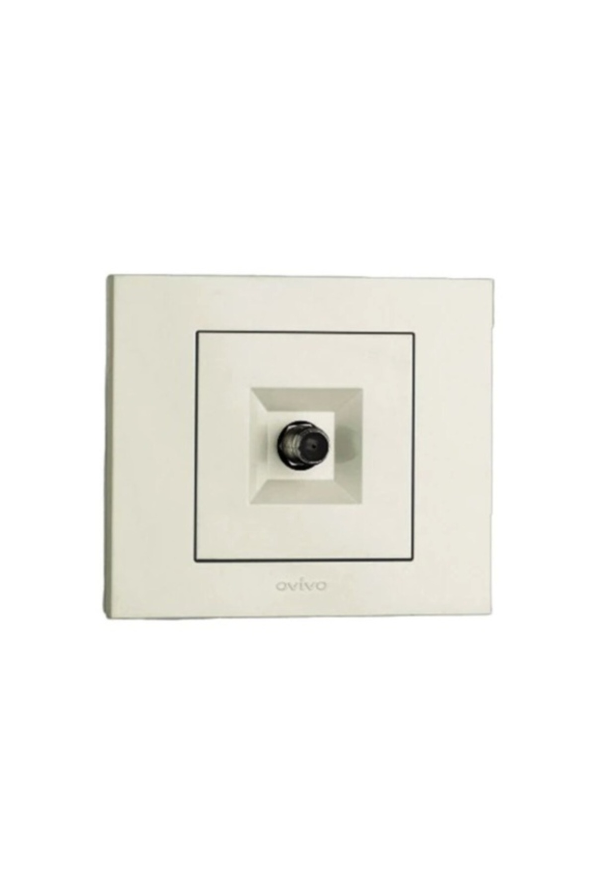 OVİVO Grano Uydu Prizi F-konnektör Dişi Ekranı Priz Mekanizma Çerçeve Beyaz