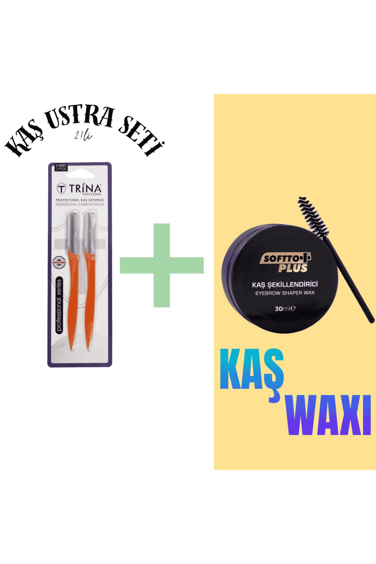 Trina Kaş Usturası + Kaş Wax Seti | Şekillendirme & Sabitleme
