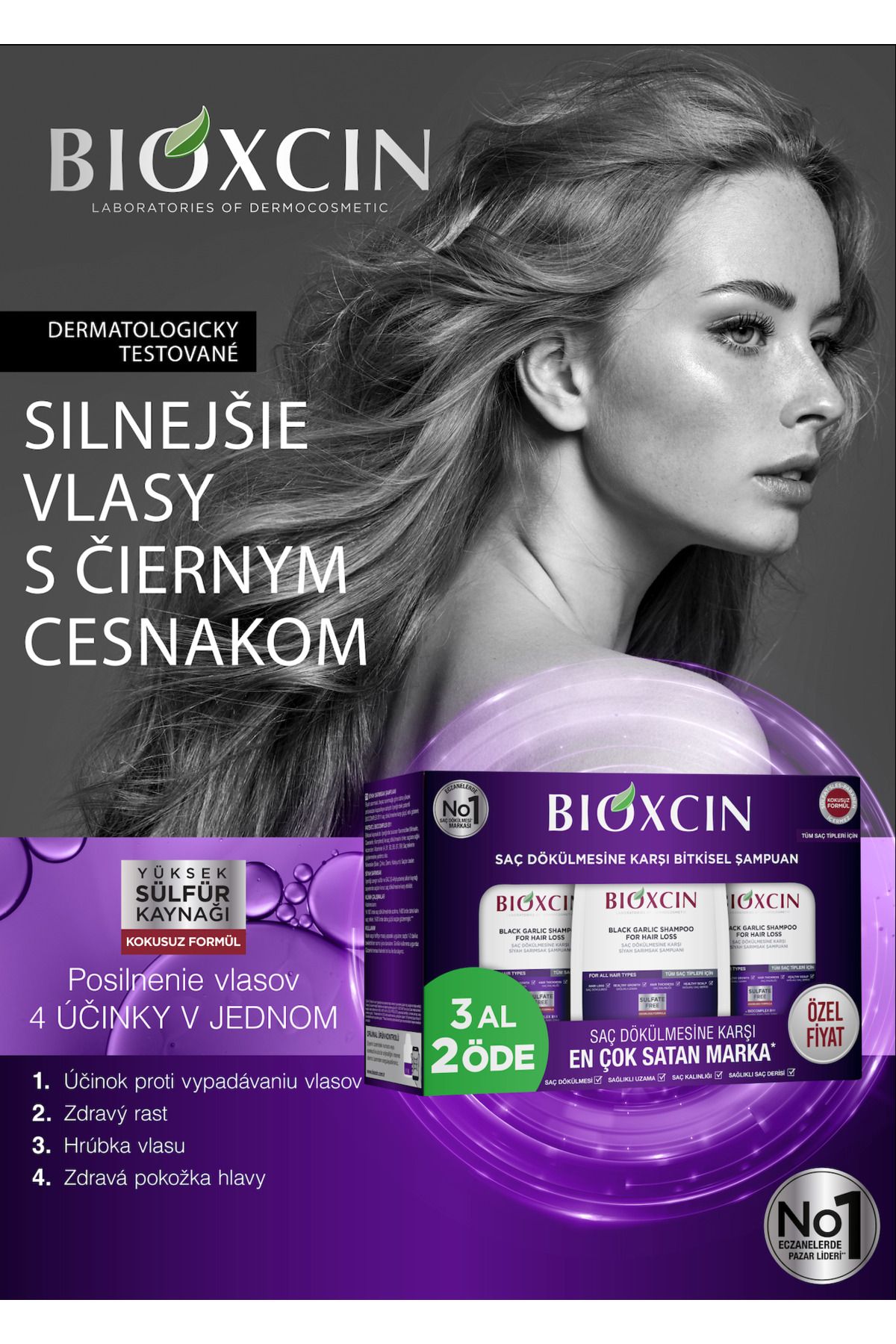 Bioxcin-Šampón s čiernym cesnakom Bıoxcın Kúpte 3 a získajte 2 balenie po 2 2