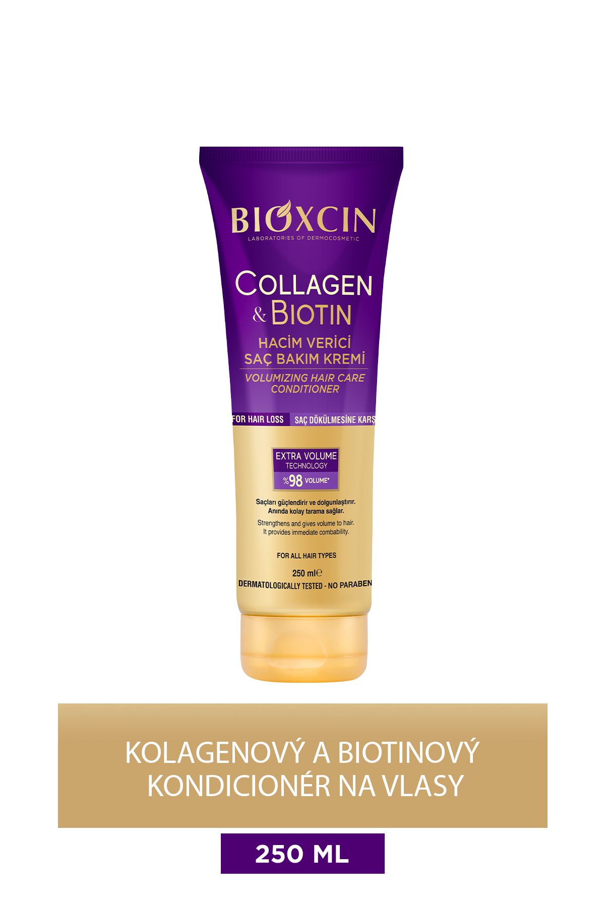 Bioxcin-250 ml Extra Volume - Kolagenový Biotinový kondicionér pro tenké a řídké vlasy 1