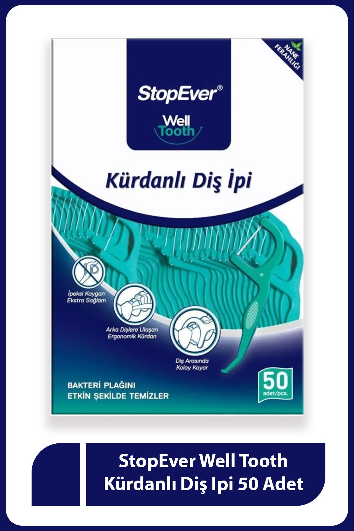 StopEver Well Tooth Kürdanlı Diş Ipi 50 Adet