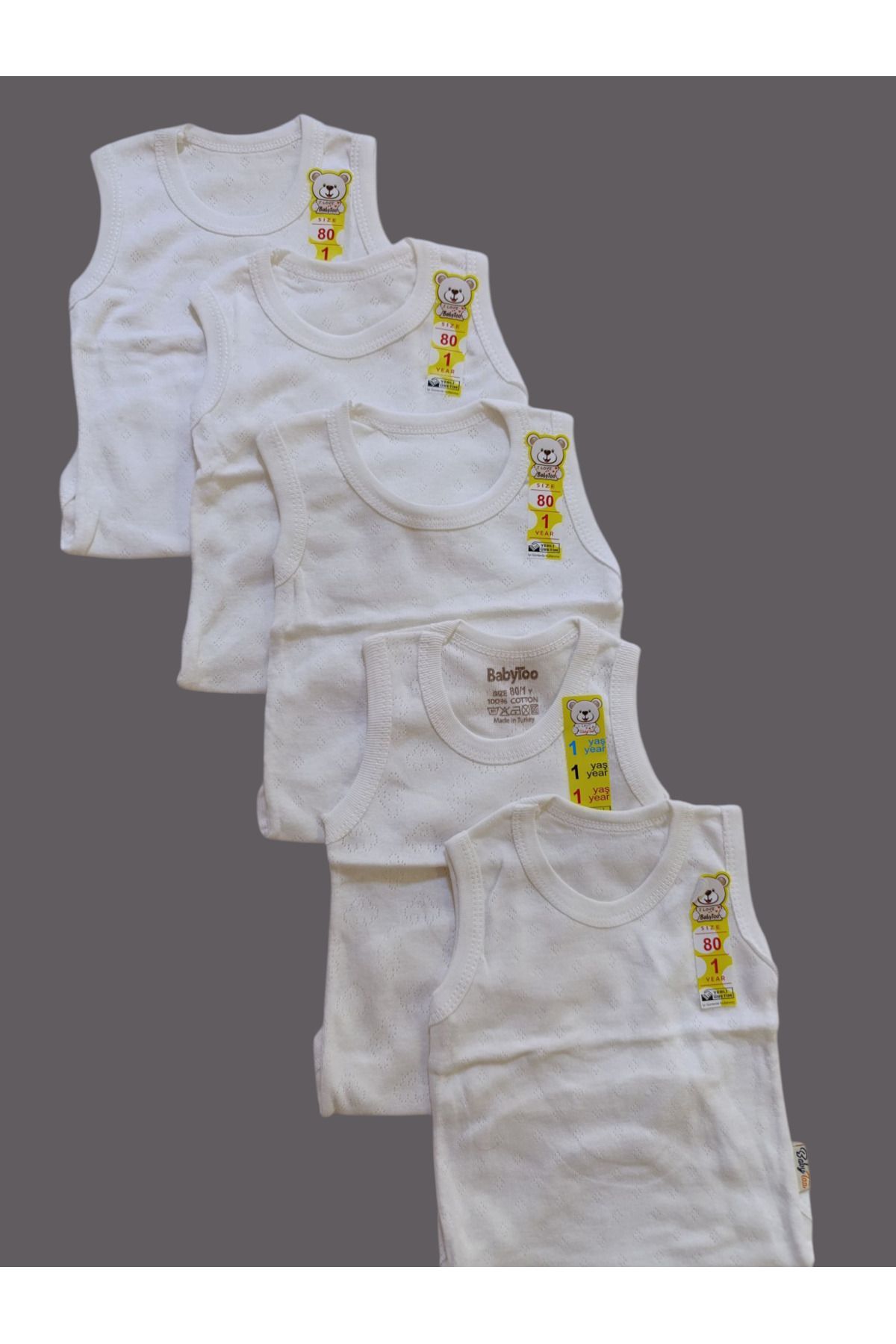 Babytoo %100 Organik Pamuklu Ekru Bebek Çıtçıtlı Body Zıbın