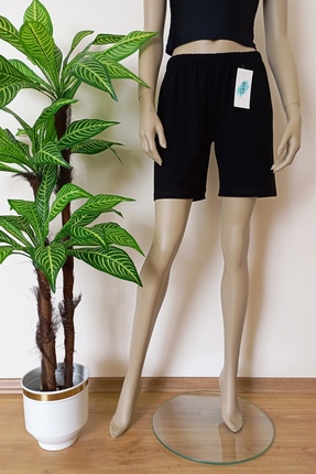 BERA TEKSTİL Unısex Siyah Düz Renk Şort