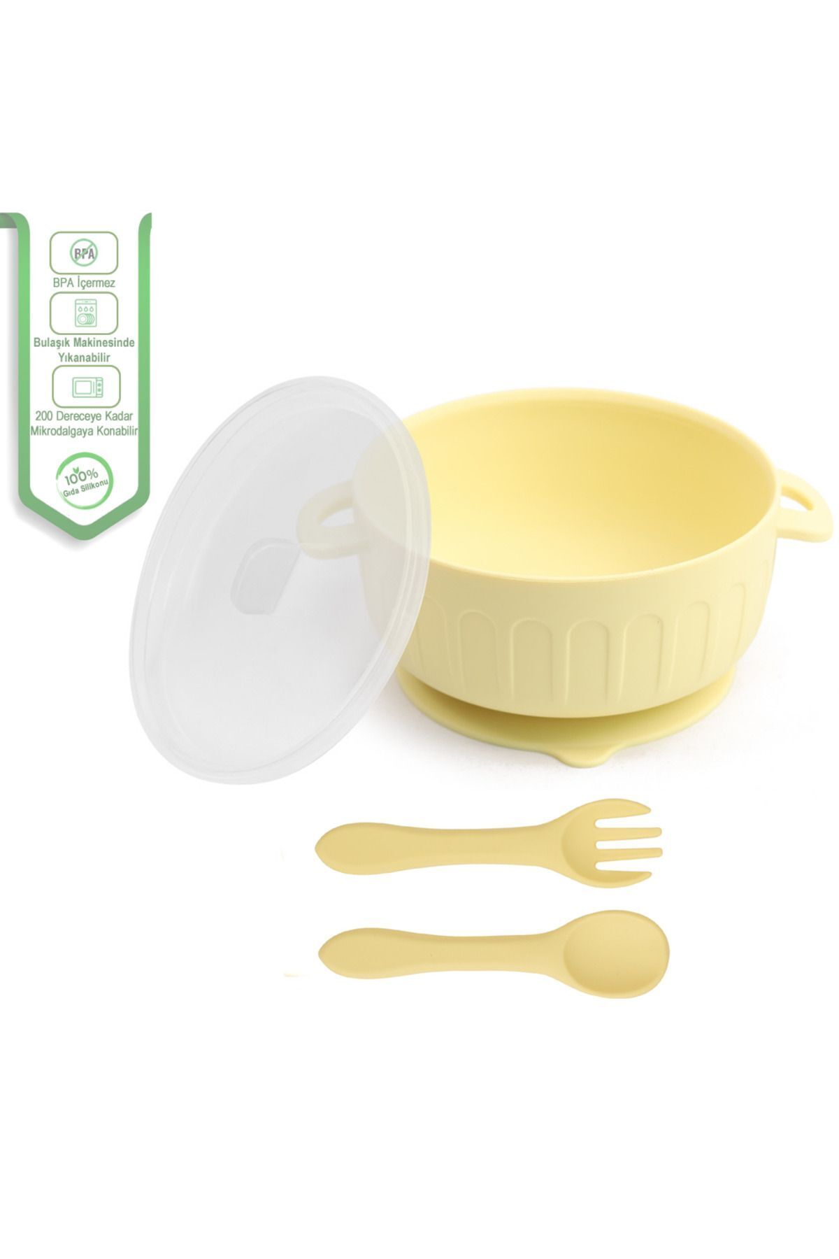 jojobebek Kapaklı Vakumlu Silikon Mama Kasesi, Kaymaz Mama Kasesi Altı Vakumlu Mama Kasesi, Silikon Kaşık fotoğrafı 5 (önizleme)