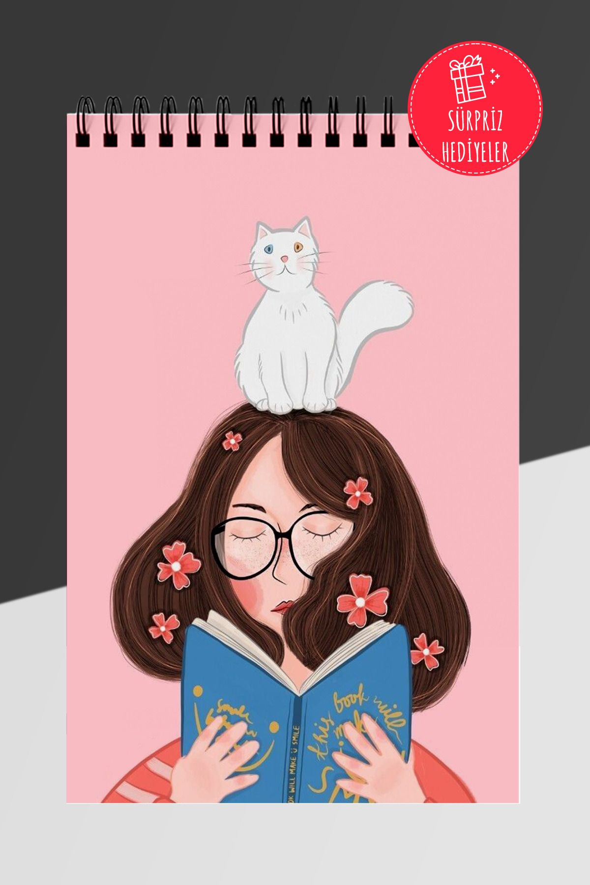 Anime Marketi Tatlı Kız Temalı Günlük Planlayıcı A5 Spiralli Defter 50 Yaprak