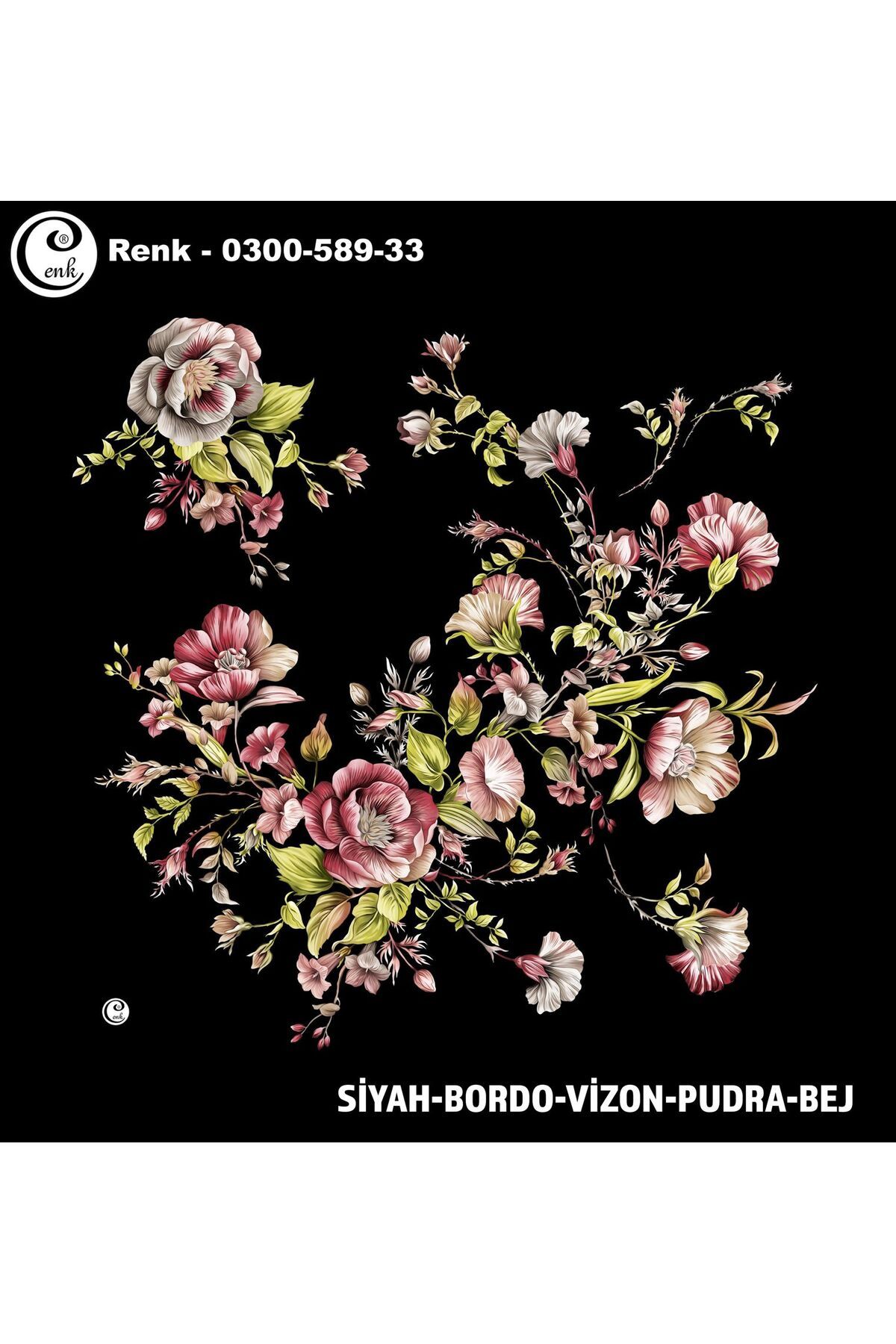 Cenk Desenli Oyalık Yazma - 0300-589