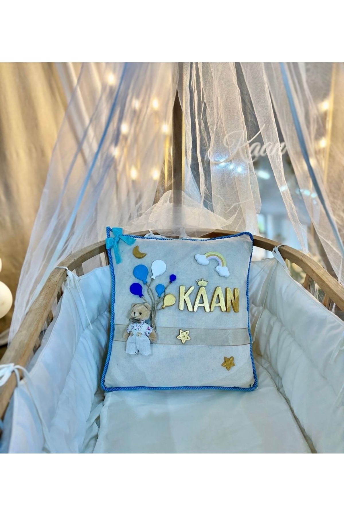 çiztegram Bebek Takı Yastığı Kişiye özel isimli yastık