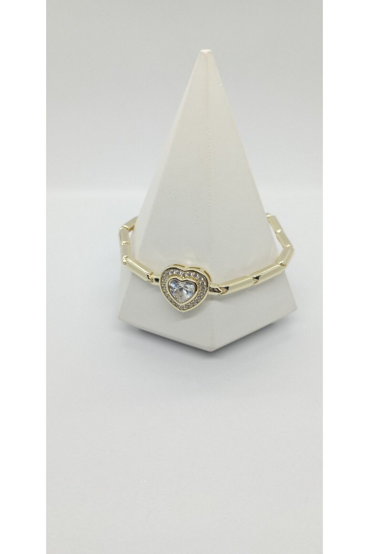 ndjewelry Gold Renk Plaka Ve Kalp Figür Bileklik