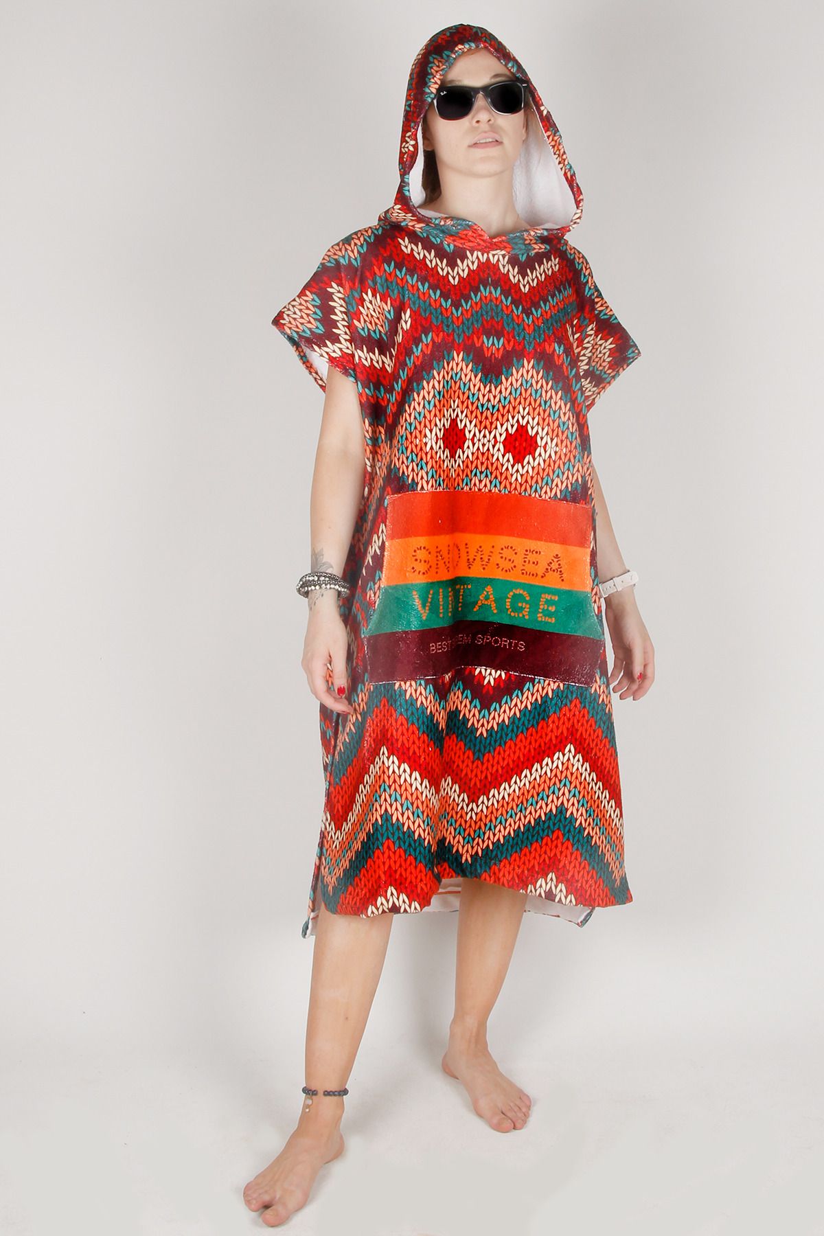SNOWSEA Tribal Vintage Plaj ve Sörf Havlu Pançosu