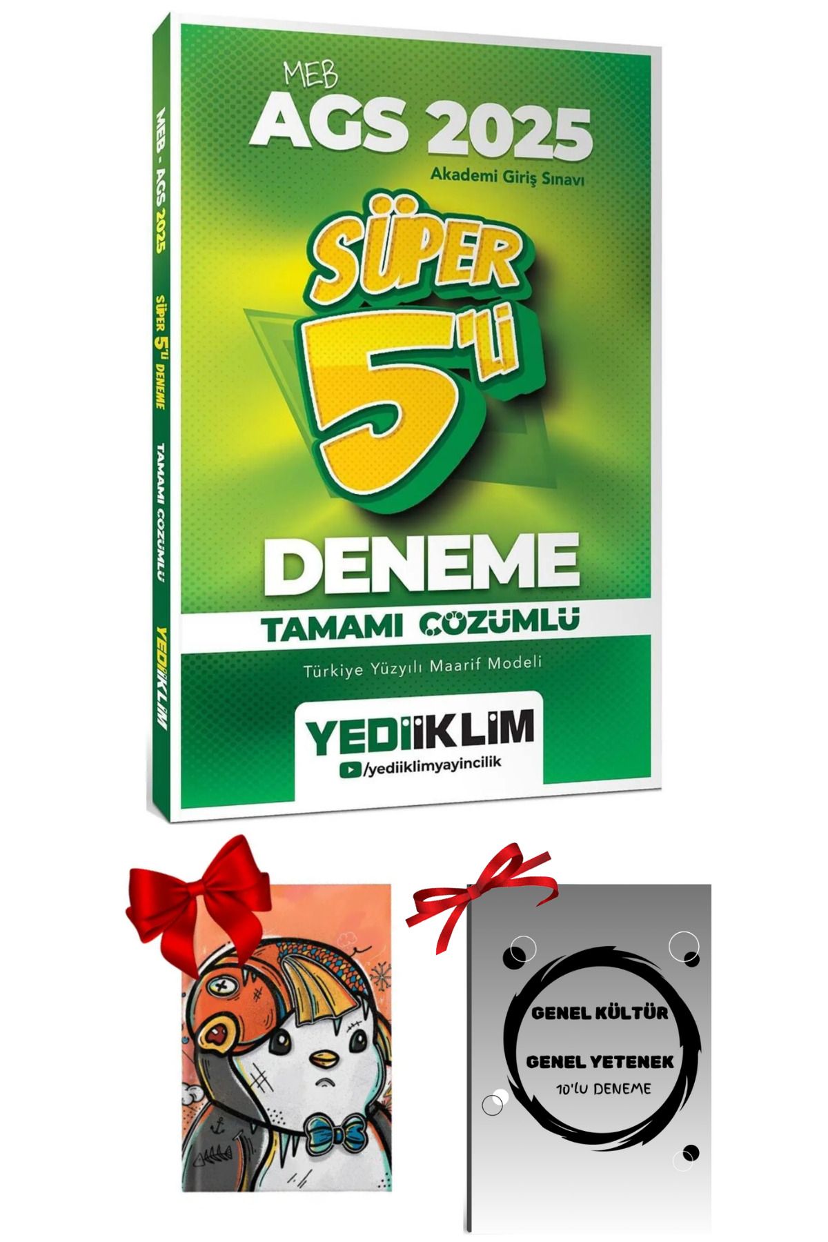 Yediiklim Yayınları MEB-AGS Süper 5'li Deneme Tamamı Çözümlü Hediyeli Set