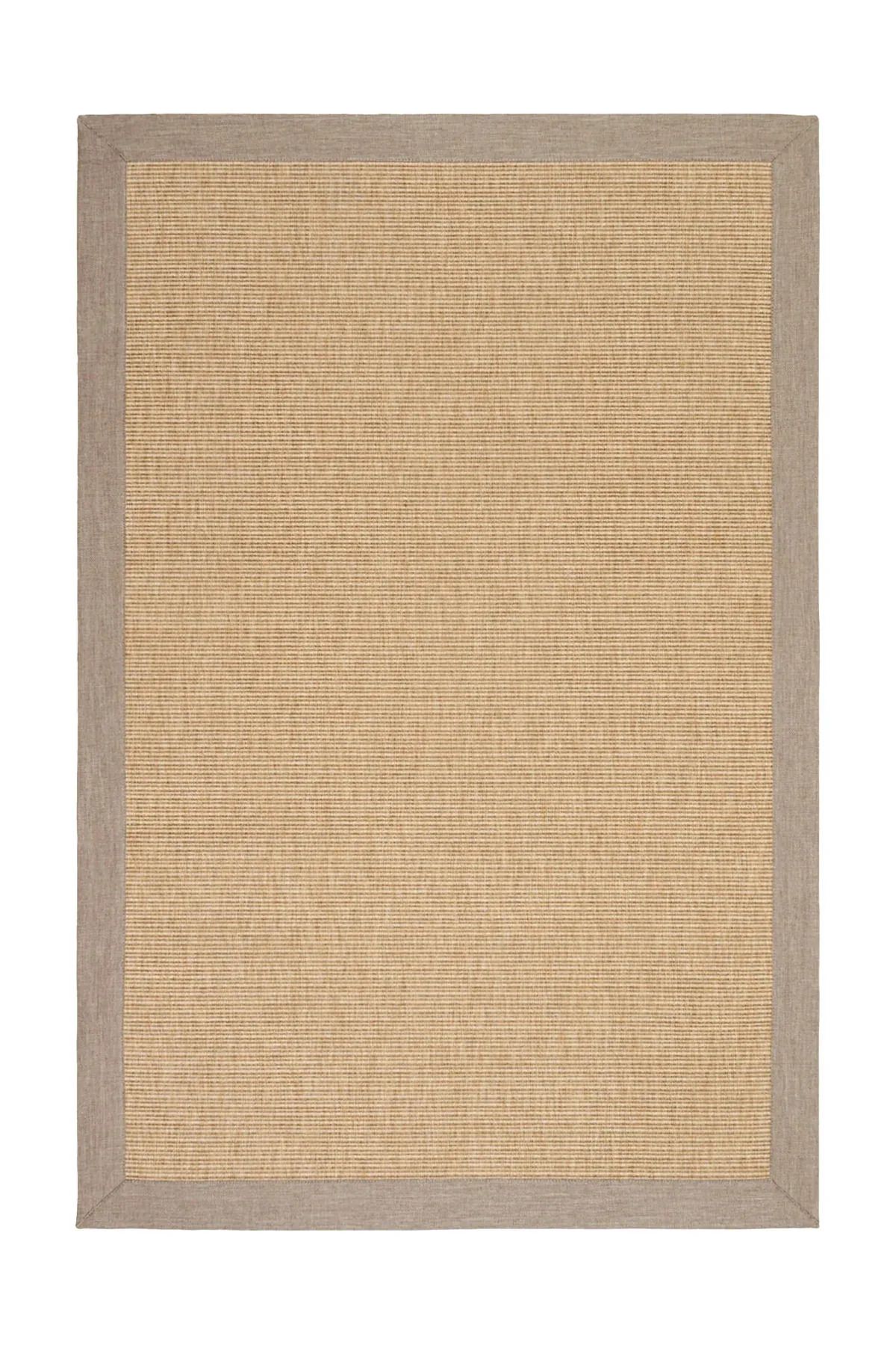 Halımax Siena M201 Hasır Dokulu İthal Sisal Halı Dikdörtgen Bordürlü Bej Sisal Mutfak Koridor Halısı
