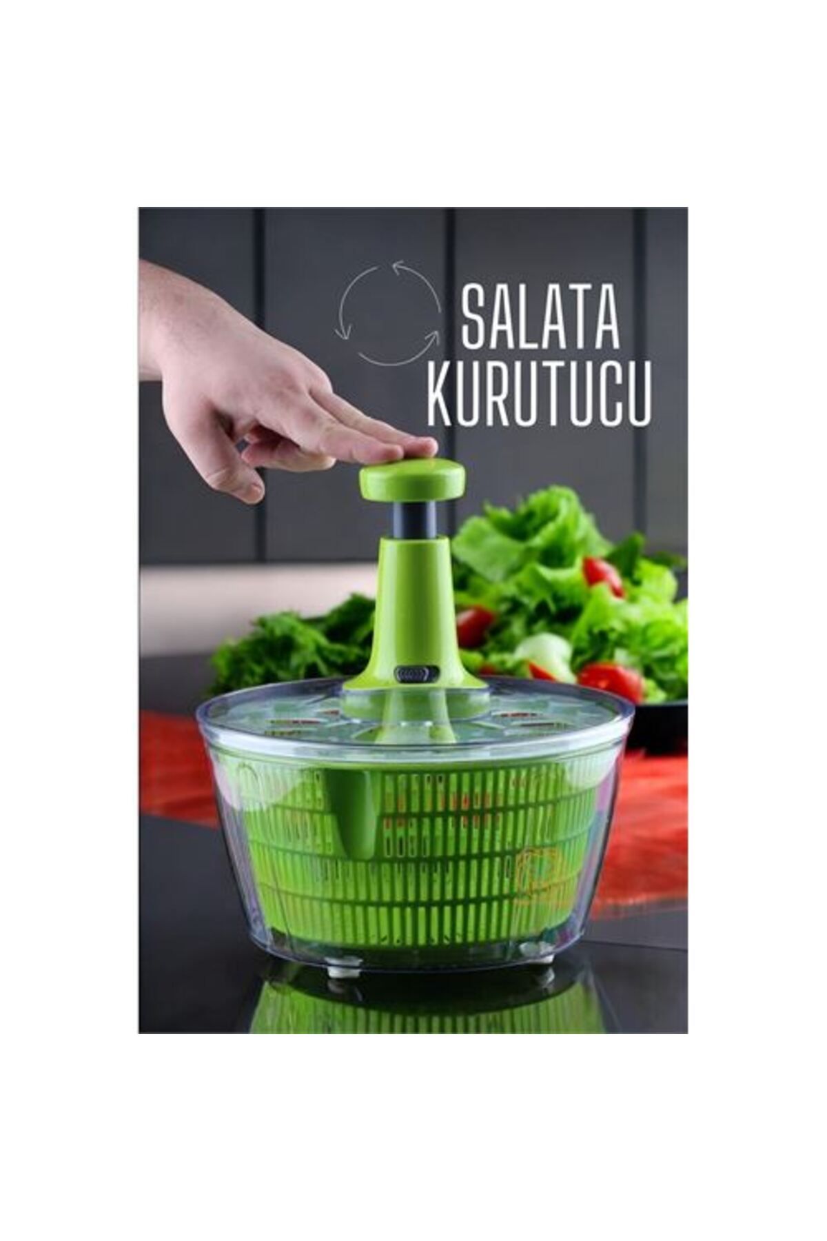 Skygo Salata Kurutucu Üstten Basmalı Pratik