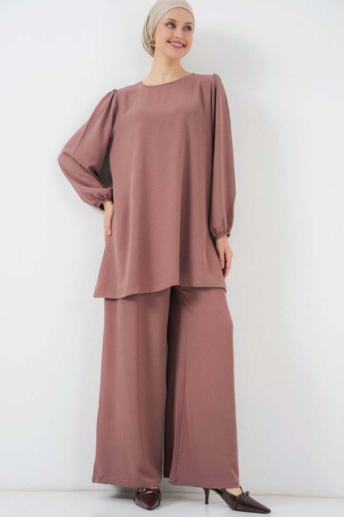 Aymood Ayrobin Tunik Pantolon Alt Üst Takım 6712 - Gül Kurusu
