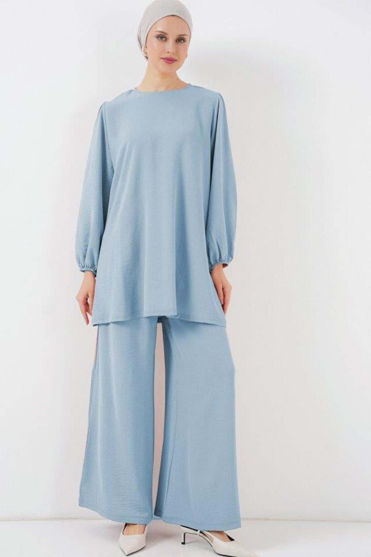 Aymood Ayrobin Tunik Pantolon Alt Üst Takım 6712 - Açık Mavi
