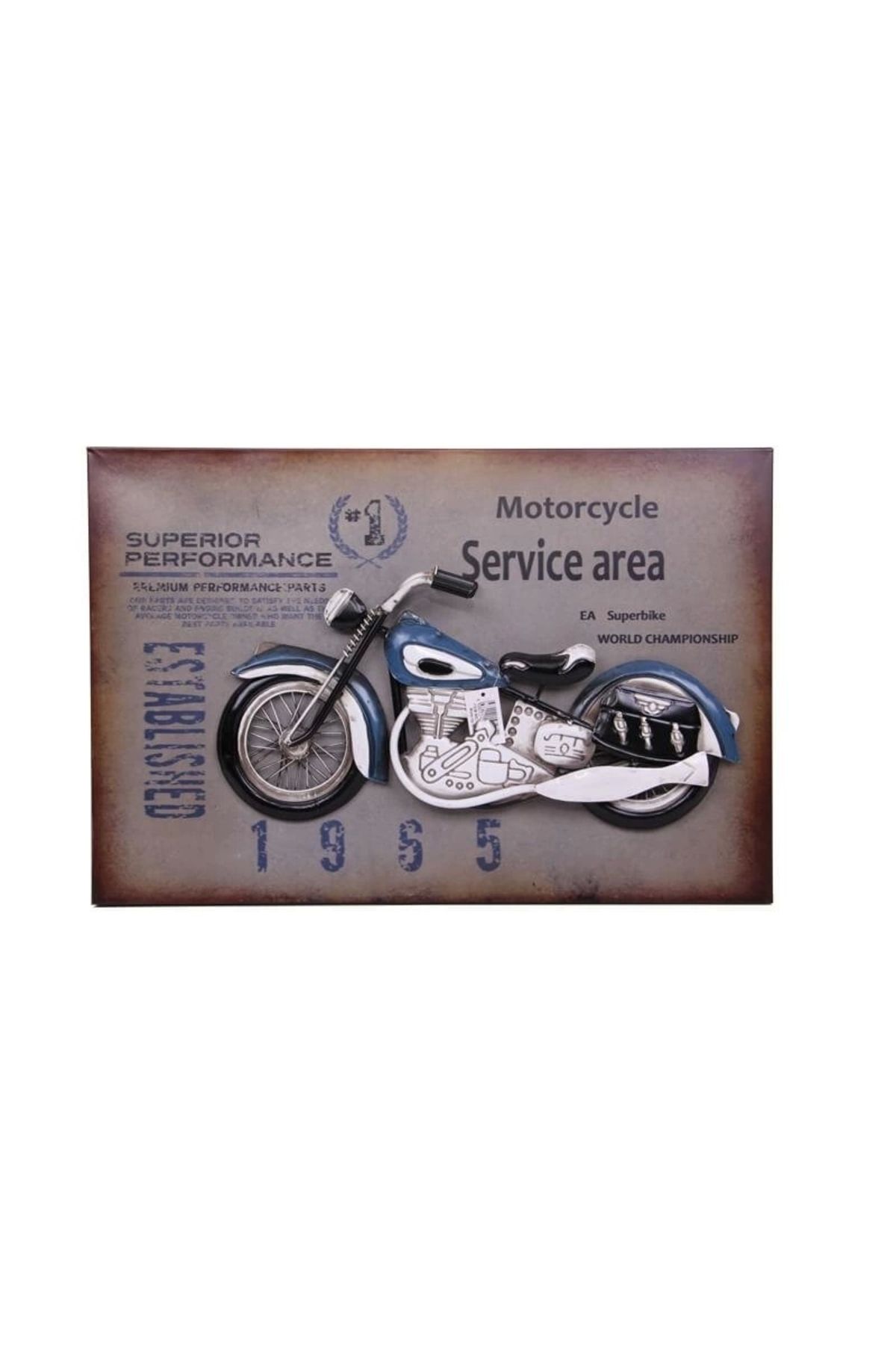 minaydan Motorsiklet Tablo Pano Vintage Dekoratif Ev Ofis Hediyelik