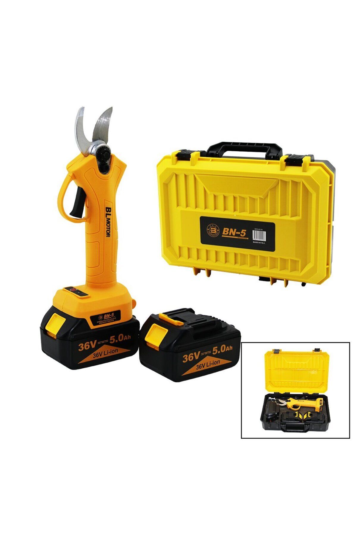 Modafiks CORDLESS SHEAR YELLOW BN-5 HS-155 ŞARJLI BAĞ MAKASI 2 BATARYA - 36V 5.0AH (4767)