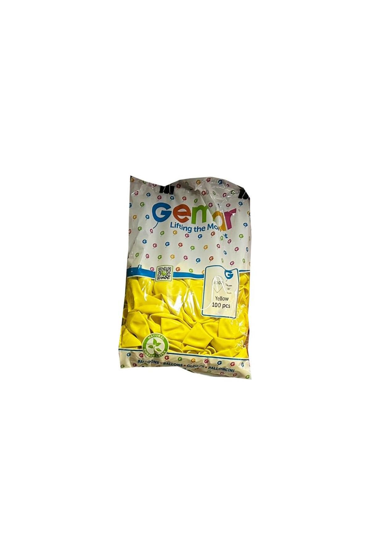 Gemar Doğum Günü Organizasyon Parti Balon - 33 Cm. - Sarı Renk - 100 Adet