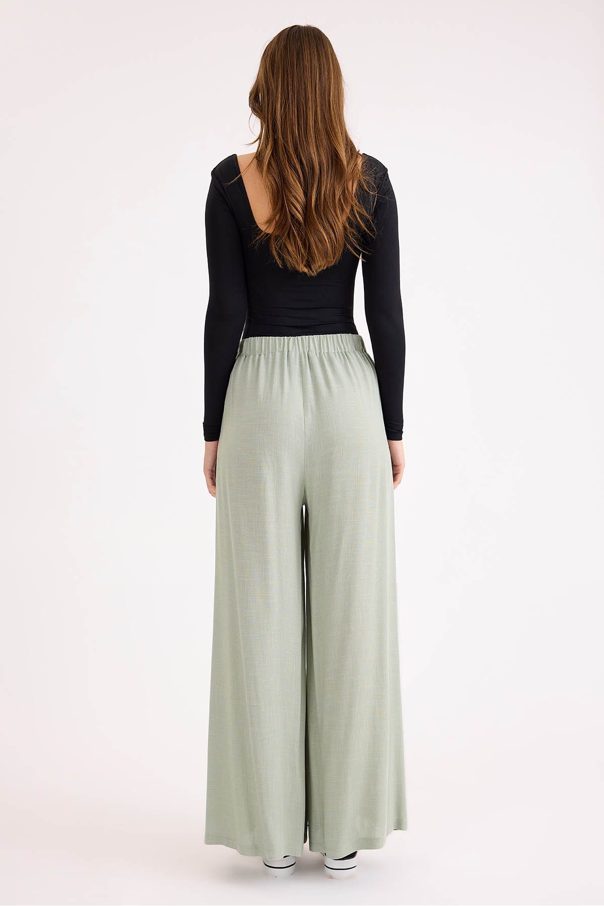 Vitrin-Viscose Linen Casual Trousers with Elastic Back 4