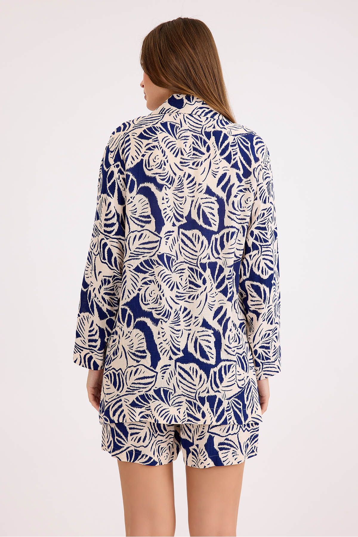 Vitrin-Flower Pattern Single Button Jacket 4