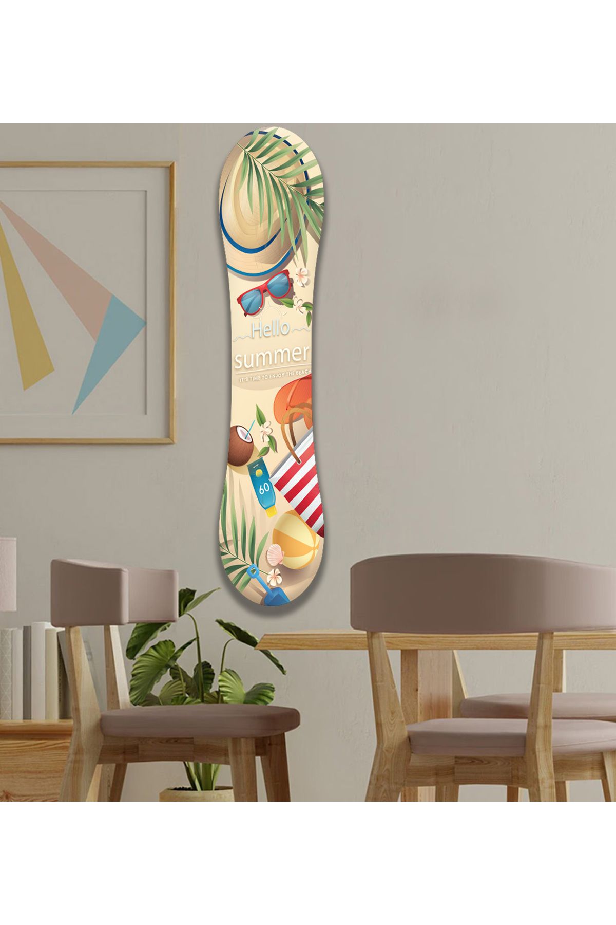 Home Yaz Tatil Temalı Snowboard Duvar Dekorasyon Tablo