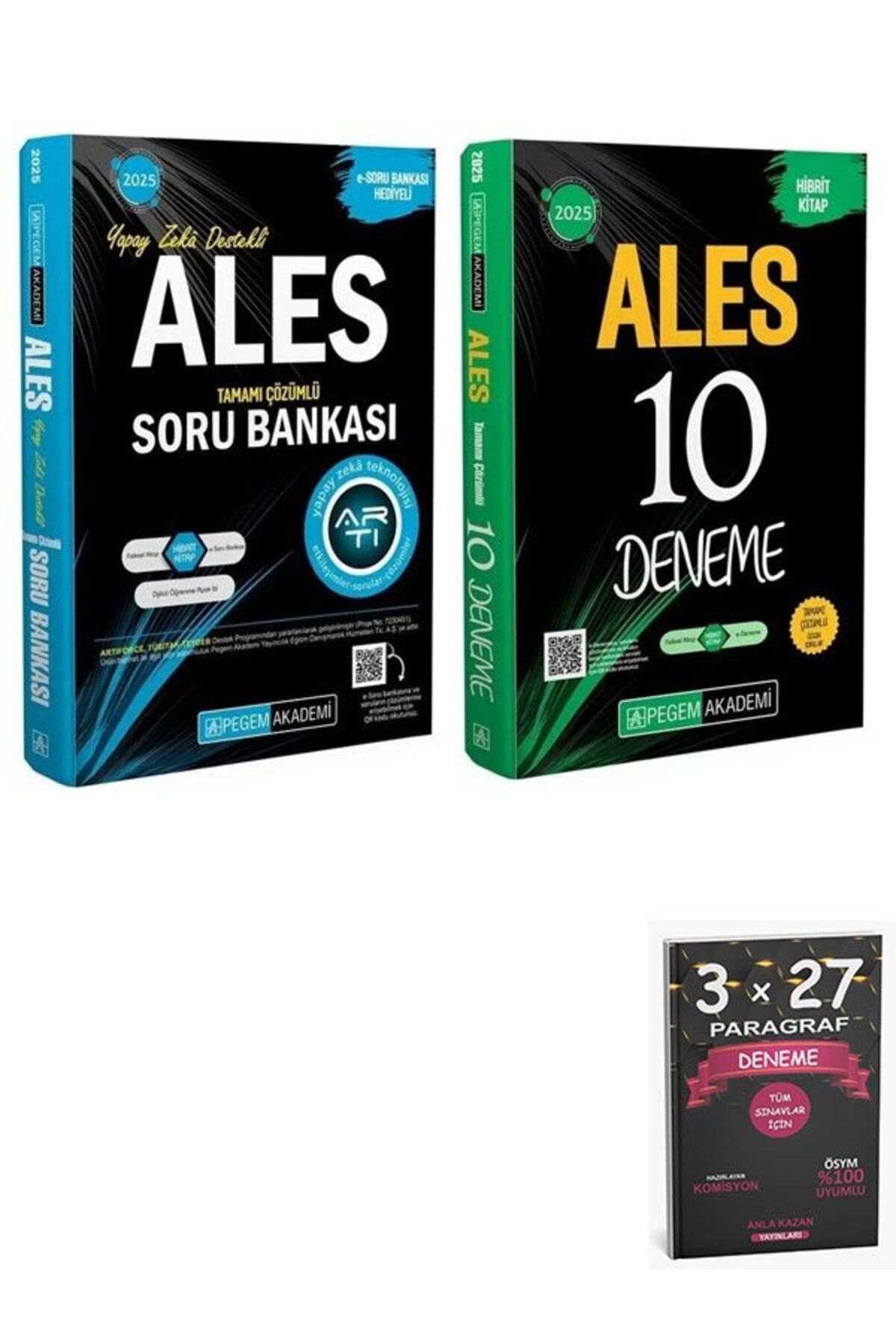 Anla Kazan Yayınları Pegem 2025 ALES Soru Bankası + 10 Deneme 2 li Set