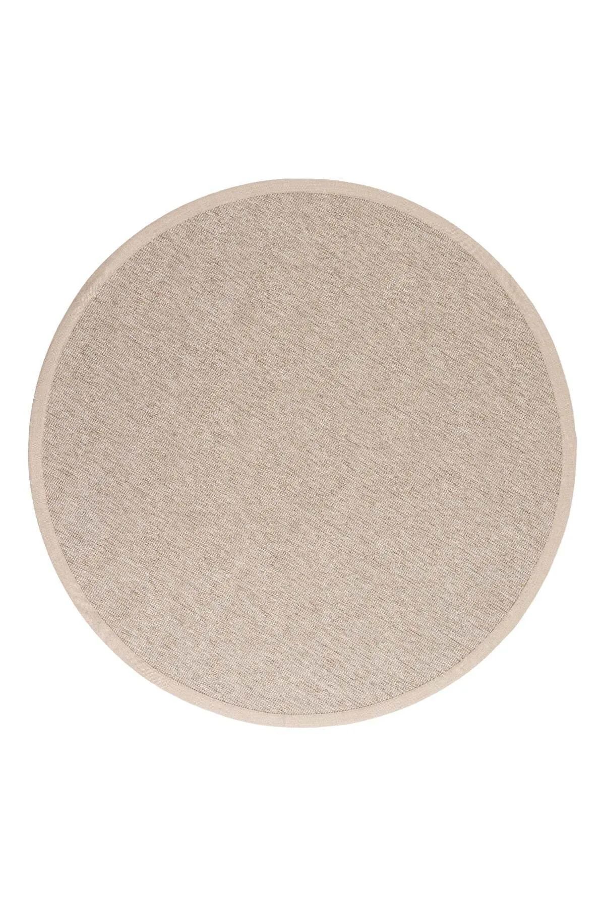Halımax Siena M207 Hasır Dokulu İthal Sisal Halı Yuvarlak Bordürlü Krem Sisal Mutfak Koridor Halısı