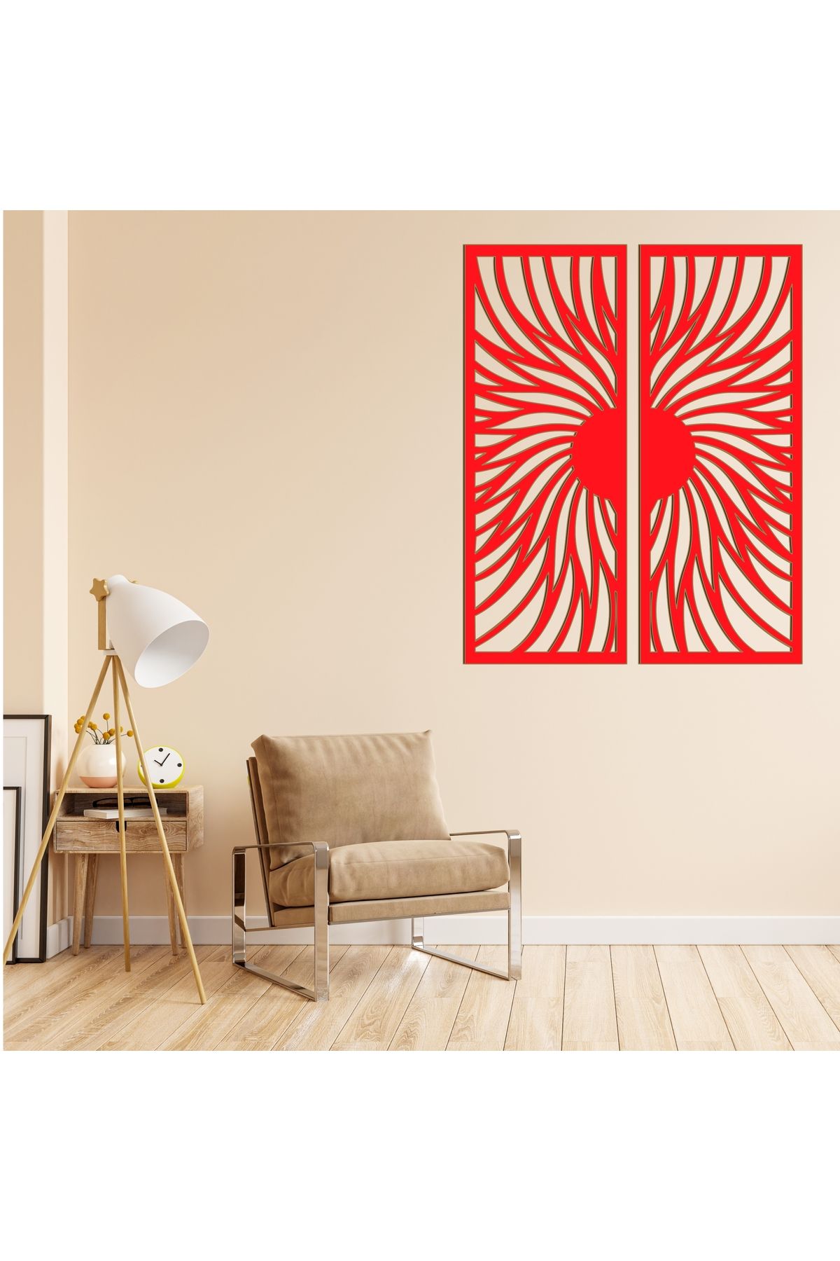 Grand Fine Art Çerçeve Görünümlü İki Parça Renkli MDF Panel Tablo