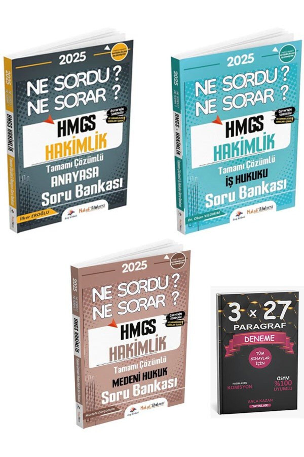 Anla Kazan Yayınları Dizgi Kitap 2025 HMGS Hakimlik Anayasa+İş Hukuku+Medeni Hukuk Ne Sordu Ne Sorar Soru Bankası Çözüml