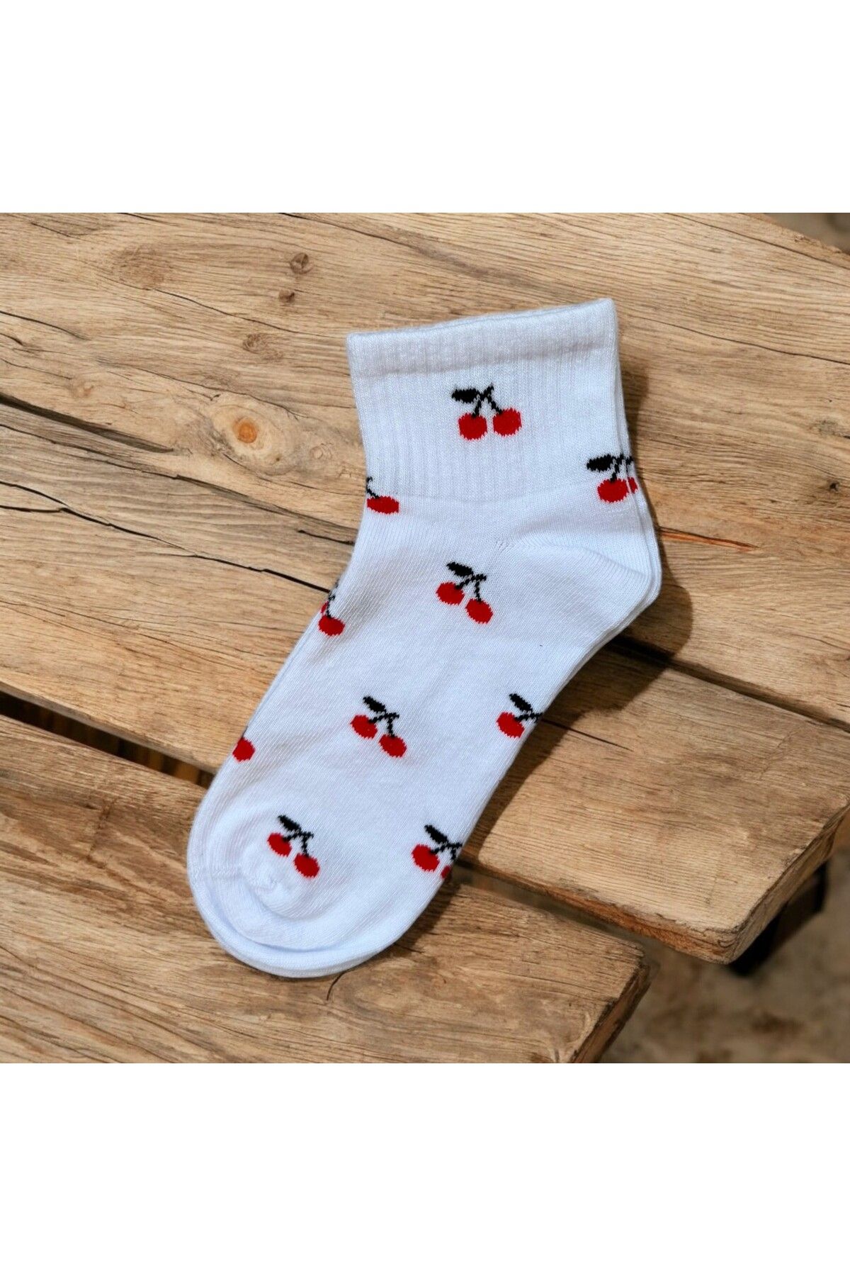 MODA Vişneli Renkli Patik Çorap