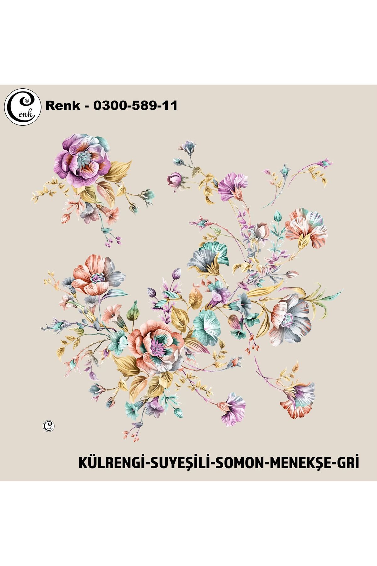 Cenk Desenli Oyalık Yazma - 0300-589