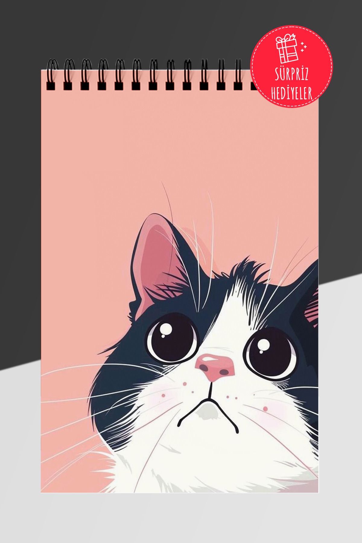 Anime Marketi Tatlı Kedi Temalı Günlük Planlayıcı A5 Spiralli Defter 50 Yaprak