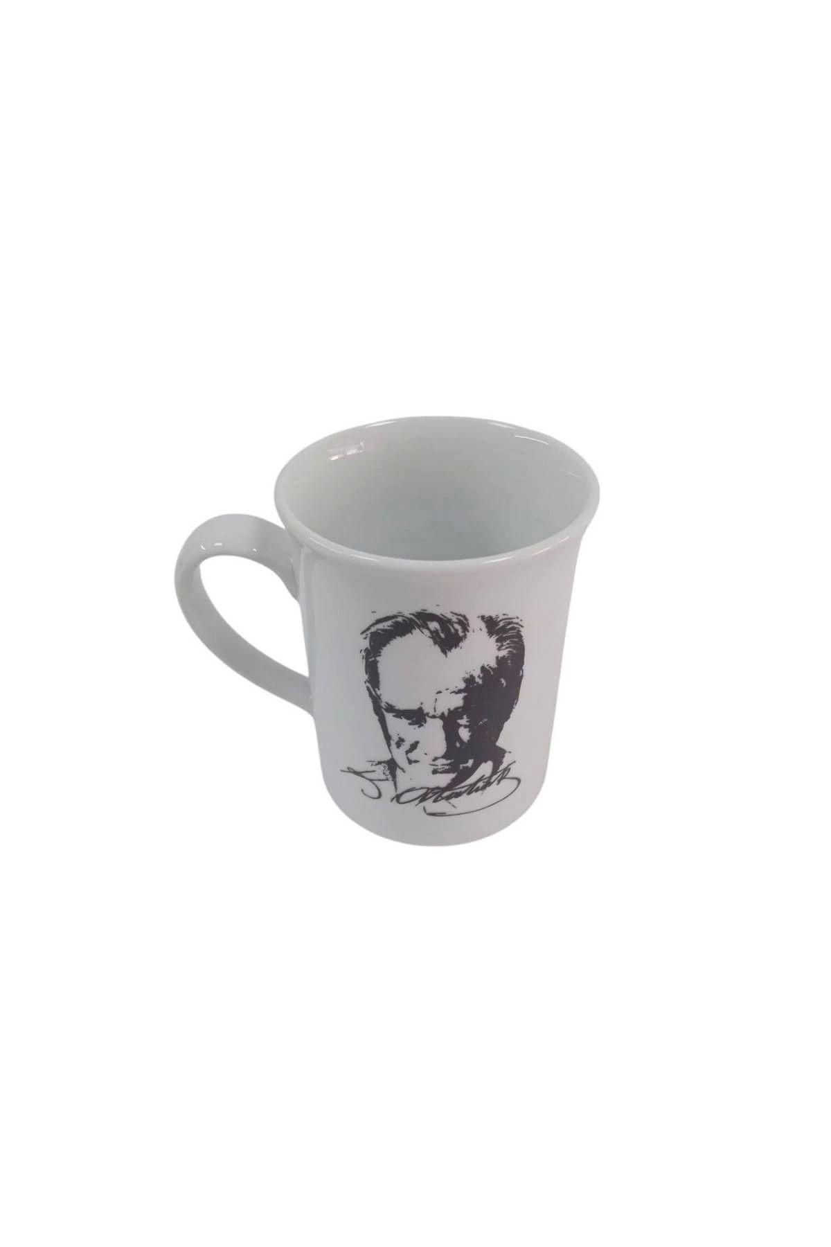 İZMİR ASKERİ MALZEME Cift Tarafli K.Ataturk Resimli imzali Ozel Tasarim Seramik Kupa Bardak